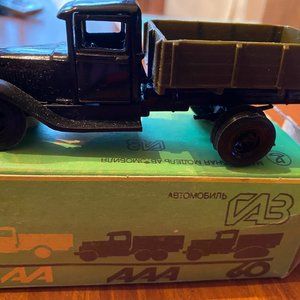 Authentic Soviet Era military toy (military truck GAZ- 1935) (metal/ new in box/